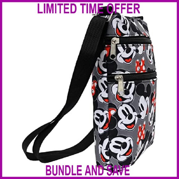 Compact Crossbody Bag with Multiple Pockets, Adjustable Strap, Polyester Canvas - Picture 6 of 8